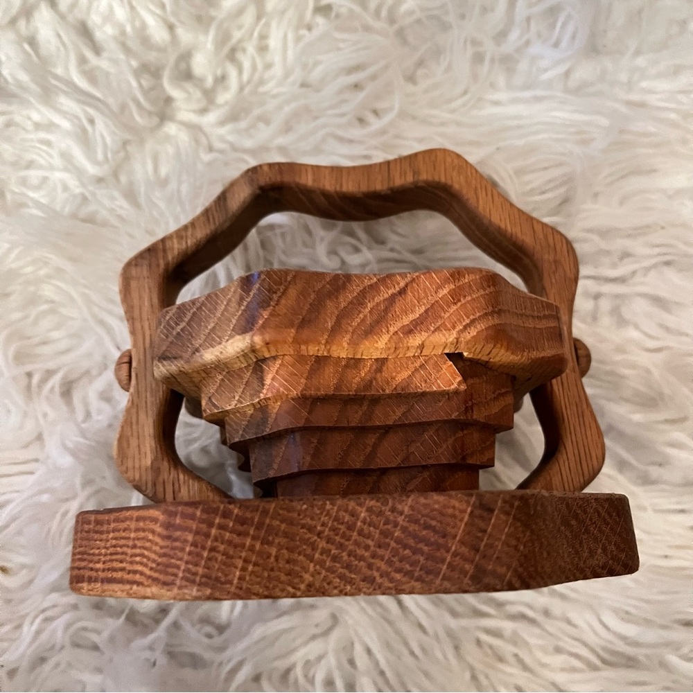 Boho Bohemian Small wooden collapsible basket